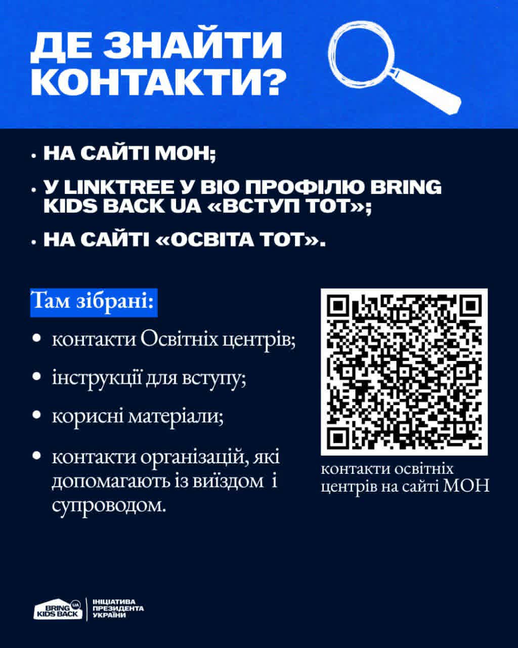 Новини: Опублікували актуальні контакти Освітніх центрів для вступу у 2026 році