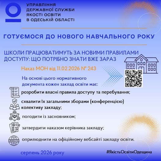 Доступ до школи — за правилами: що зміниться для батьків, учнів і освітян із 1 вересня