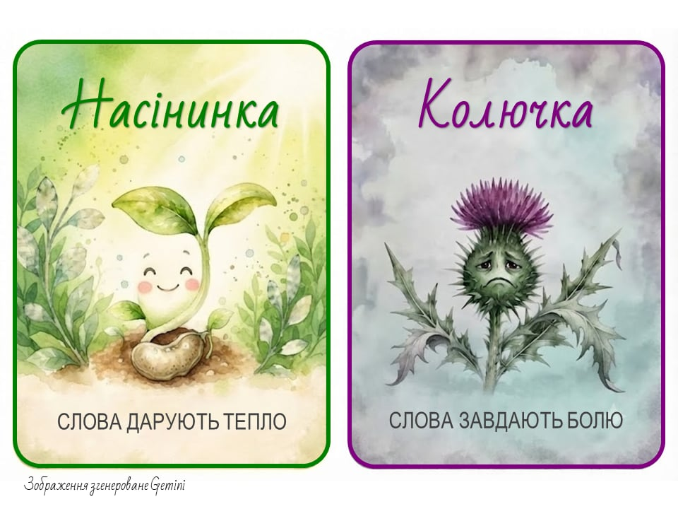 Насінинка і колючка — символи доброго і болючого слова