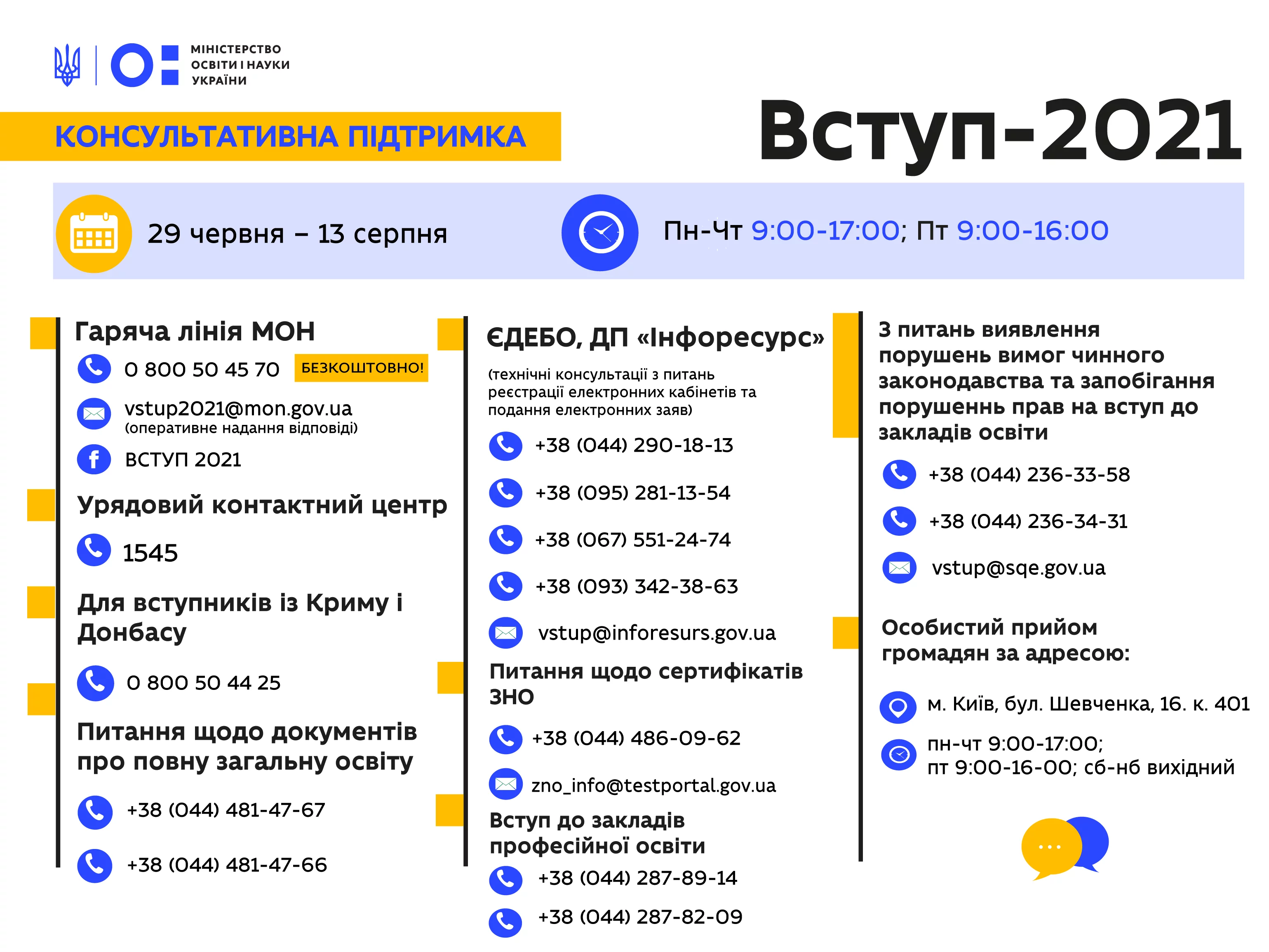 Новини: Де проконсультуватись щодо вступу: гарячі лінії МОН