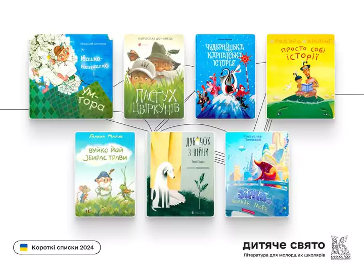 Новини: «Книжка року-2024»: названі короткі списки в номінації «Дитяче свято»